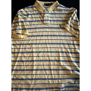 Polo Ralph Lauren XL Custom Fit Yellow Striped‎ Polo Shirt